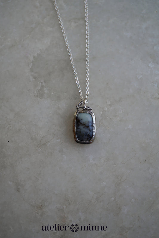 Hangertje van zilver met agaat - Atelier Minne