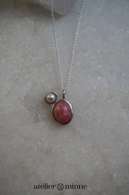 Zilveren hanger met combi edelstenen - Atelier Minne