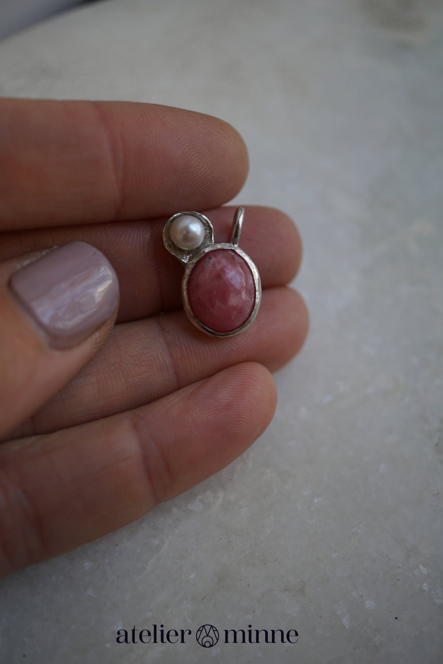 Zilveren hanger met combi edelstenen - Atelier Minne